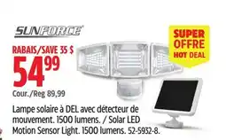 Canadian Tire Sunforce Solar LED Motion Sensor Light offer