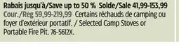 Canadian Tire Outbound Selected Camp Stoves or Portable Fire Pit offer