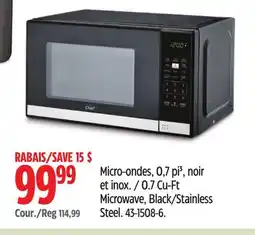 Canadian Tire 0.7 Cu-Ft Microwave, Black/Stainless Steel offer