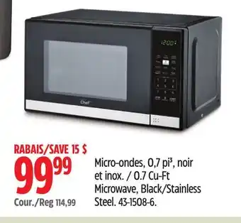 Canadian Tire 0.7 Cu-Ft Microwave, Black/Stainless Steel offer