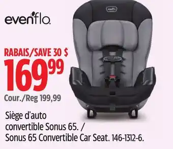 Canadian Tire Evenflo Sonus 65 Convertible Car Seat offer