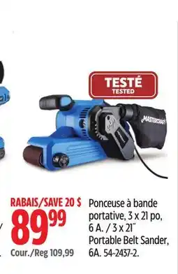 Canadian Tire Mastercraft 3 x 21˝ Portable Belt Sander offer