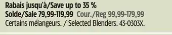 Canadian Tire Selected Blenders offer