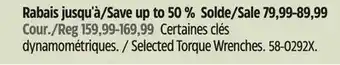 Canadian Tire Maximum Selected Torque Wrenches offer