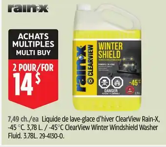 Canadian Tire Rain-x -45°C ClearView Winter Windshield Washer Fluid offer