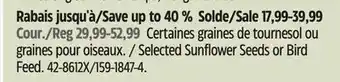 Canadian Tire Red Ribbon Selected Sunflower Seeds or Bird Feed offer