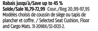 Canadian Tire Weathertech Selected Seat Cushion offer