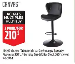 Canadian Tire Canvas Burnaby Gas-Lift Bar Stool. 360° swivel offer