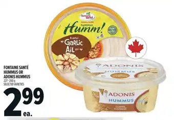 Metro Fontaine santé hummus or adonis hummus offer