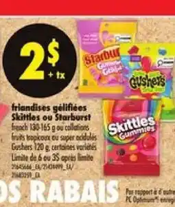 Maxi friandises gélifiées Skittles ou Starburst offer