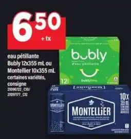 Maxi eau pétillante Bubly ou Montellier offer