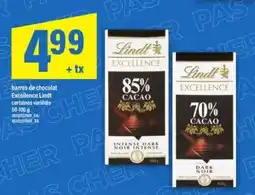 Maxi LINDT EXCELLENCE CHOCOLATE BARS offer