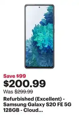 Best Buy Refurbished (Excellent) - Samsung Galaxy S20 FE 5G 128GB - Cloud Navy - Unlocked offer
