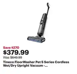 Best Buy Tineco FloorWasher Pet 5 Series Cordless Wet/Dry Upright Vacuum - Black offer