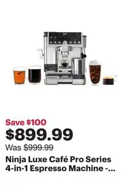 Best Buy Ninja Luxe Café Pro Series 4-in-1 Espresso Machine - Black/Stainless Steel offer