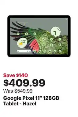 Best Buy Google Pixel 11 128GB Tablet - Hazel offer