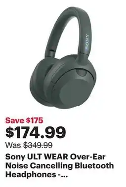 Best Buy Sony ULT WEAR Over-Ear Noise Cancelling Bluetooth Headphones - Forest Grey offer