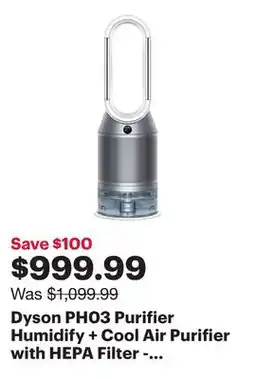 Best Buy Dyson PH03 Purifier Humidify + Cool Air Purifier with HEPA Filter - White/Silver offer