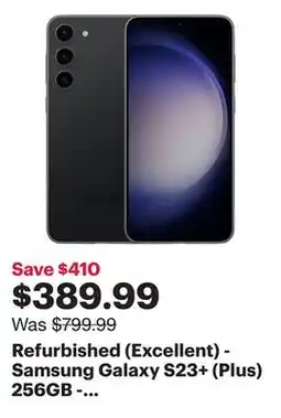 Best Buy Refurbished (Excellent) - Samsung Galaxy S23+ (Plus) 256GB - Phantom Black - Unlocked offer