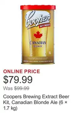 Costco Coopers Brewing Extract Beer Kit, Canadian Blonde Ale (6 × 1.7 kg) offer