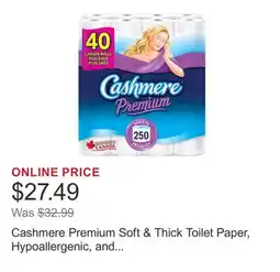 Costco Cashmere Premium Soft & Thick Toilet Paper, Hypoallergenic, and Septic Safe, 40-pack offer