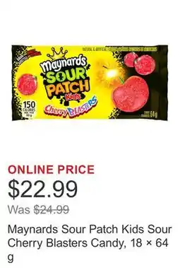 Costco Maynards Sour Patch Kids Sour Cherry Blasters Candy, 18 × 64 g offer