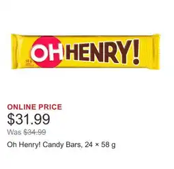 Costco Oh Henry! Candy Bars, 24 × 58 g offer