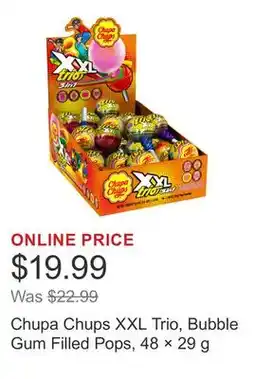 Costco Chupa Chups XXL Trio, Bubble Gum Filled Pops, 48 × 29 g offer