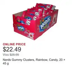 Costco Nerds Gummy Clusters, Rainbow, Candy, 20 × 45 g offer