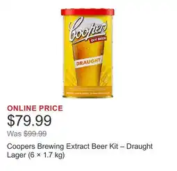 Costco Coopers Brewing Extract Beer Kit – Draught Lager (6 × 1.7 kg) offer