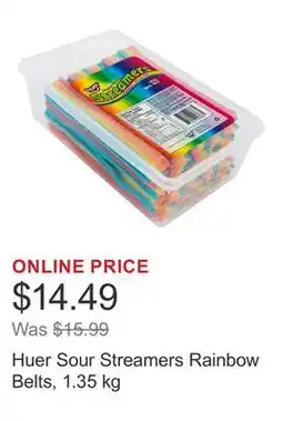 Costco Huer Sour Streamers Rainbow Belts, 1.35 kg offer