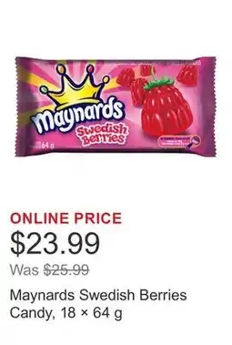 Costco Maynards Swedish Berries Candy, 18 × 64 g offer