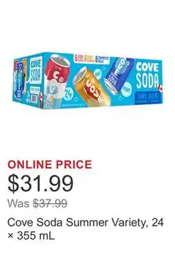 Costco Cove Soda Summer Variety, 24 × 355 mL offer
