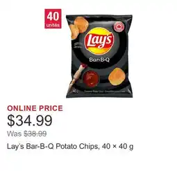 Costco Lay's Bar-B-Q Potato Chips, 40 × 40 g offer