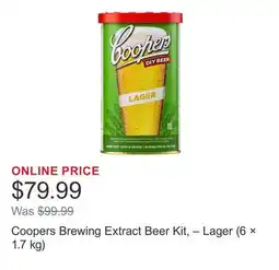 Costco Coopers Brewing Extract Beer Kit, – Lager (6 × 1.7 kg) offer