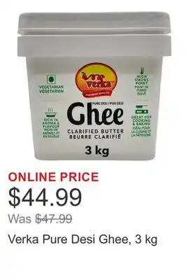 Costco Verka Pure Desi Ghee, 3 kg offer