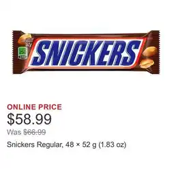 Costco Snickers Regular, 48 × 52 g (1.83 oz) offer