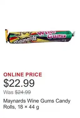 Costco Maynards Wine Gums Candy Rolls, 18 × 44 g offer