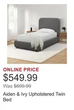 Costco Aiden & Ivy Upholstered Twin Bed offer