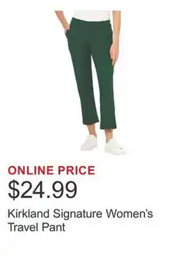 Costco Kirkland Signature Women's Travel Pant offer