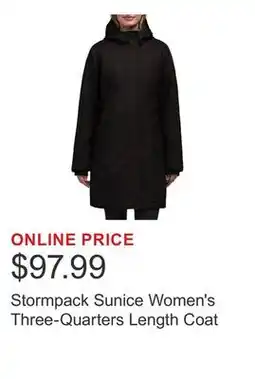 Costco Stormpack Sunice Women's Three-Quarters Length Coat offer