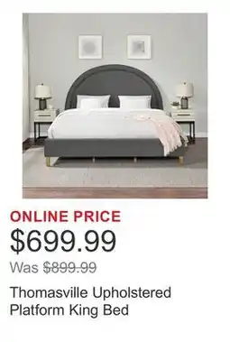 Costco Thomasville Upholstered Platform King Bed offer