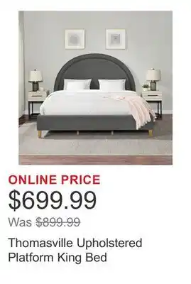 Costco Thomasville Upholstered Platform King Bed offer