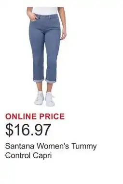 Costco Santana Women's Tummy Control Capri offer