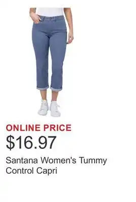 Costco Santana Women's Tummy Control Capri offer
