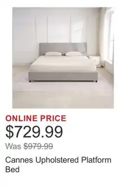 Costco Cannes Upholstered Platform Bed offer