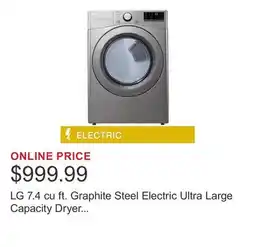 Costco LG 7.4 cu ft. Graphite Steel Electric Ultra Large Capacity Dryer with SmartDiagnosis offer