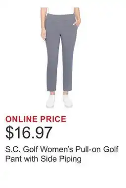 Costco S.C. Golf Women's Pull-on Golf Pant with Side Piping offer