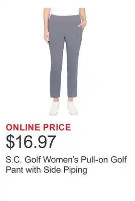 Costco S.C. Golf Women's Pull-on Golf Pant with Side Piping offer