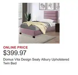 Costco Domus Vita Design Sealy Albury Upholstered Twin Bed offer